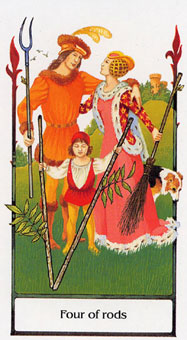 ž - Tarot Of The Old Path - Ȩ - Four Of Wands