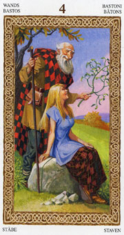 ³ - Tarot of Druids - Ȩ - Four Of Wands