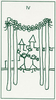  - Stick Figure Tarot - Ȩ - Four Of Wands