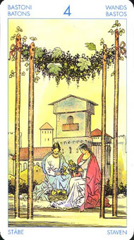 ʥ׳ΰ - Universal Waite Tarot - Ȩ - Four Of Wands