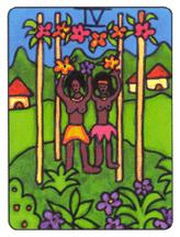  - African Tarot - Ȩ - Four Of Wands