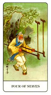 й - Chinese Tarot - Ȩ - Four Of Wands