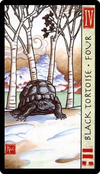 ˮ - Feng Shui Tarot - Ȩ - Four Of Wands