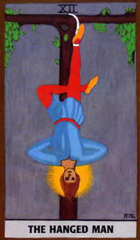 ɫΰ - Golden Rider Tarot -  - The Hanged Man