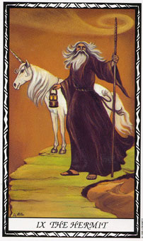  - Unicorn Tarot - ʿ - The Hermit