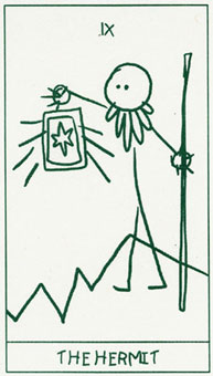  - Stick Figure Tarot - ʿ - The Hermit