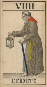 1JJʿ1870 - 1JJ Swiss Tarot 1870 - ʿ - The Hermit