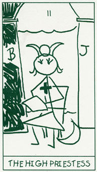  - Stick Figure Tarot - Ů˾ - The High Priestess