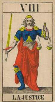 1JJʿ1870 - 1JJ Swiss Tarot 1870 -  - Justice