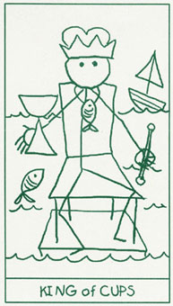  - Stick Figure Tarot - ʥ - King Of Cups