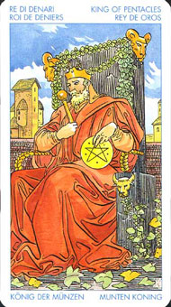 universal waite tarot - 钱币国王 - king of pentacles