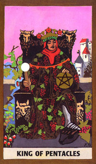 ɫΰ - Golden Rider Tarot - Ǯҹ - King Of Pentacles