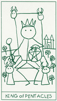  - Stick Figure Tarot - Ǯҹ - King Of Pentacles