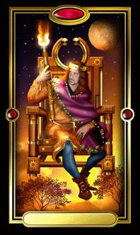 Ѥ - Gilded Tarot - Ȩȹ - King Of Wands