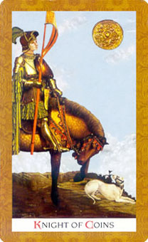 ƽʱ - Golden Tarot - Ǯʿ - Knight Of Pentacles