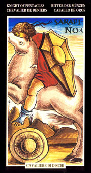  - Illuminate Ancient Tarots - Ǯʿ - Knight Of Pentacles