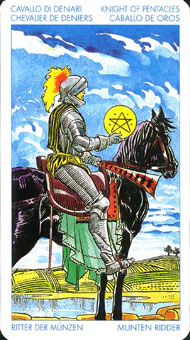 ʥ׳ΰ - Universal Waite Tarot - Ǯʿ - Knight Of Pentacles