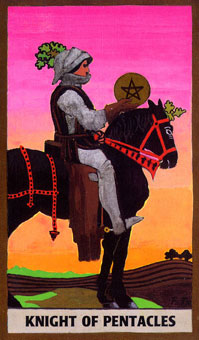 ɫΰ - Golden Rider Tarot - Ǯʿ - Knight Of Pentacles