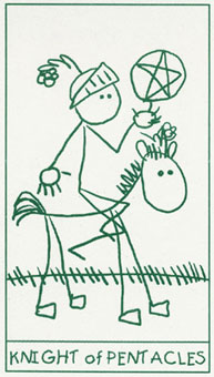  - Stick Figure Tarot - Ǯʿ - Knight Of Pentacles