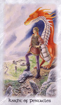  - The Celtic Dragon Tarot - Ǯʿ - Knight Of Pentacles