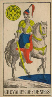 1JJʿ1870 - 1JJ Swiss Tarot 1870 - Ǯʿ - Knight Of Pentacles