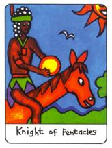  - African Tarot - Ǯʿ - Knight Of Pentacles