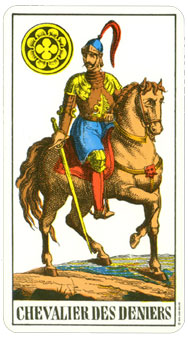 1JJʿ1974 - 1JJ Swiss Tarot 1974 - Ǯʿ - Knight Of Pentacles