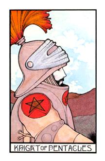 ̫ʱ - Aquarian Tarot - Ǯʿ - Knight Of Pentacles