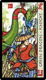 ˮ - Feng Shui Tarot - Ǯʿ - Knight Of Pentacles