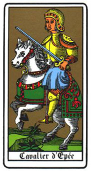 ˹ - Oswald Wirth Tarot - ʿ - Knight Of Swords