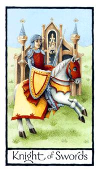 Ӣʼ - Old English Tarot - ʿ - Knight Of Swords