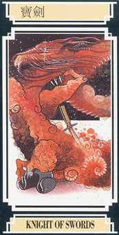  - Golden Dragon Tarot - ʿ - Knight Of Swords