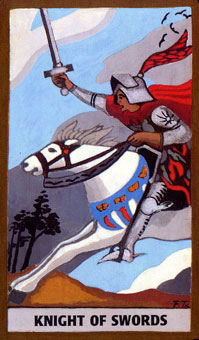 ɫΰ - Golden Rider Tarot - ʿ - Knight Of Swords