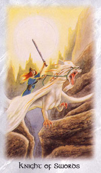  - The Celtic Dragon Tarot - ʿ - Knight Of Swords