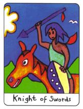  - African Tarot - ʿ - Knight Of Swords