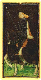 ˹ - Visconti Sforza Tarot - ʿ - Knight Of Swords