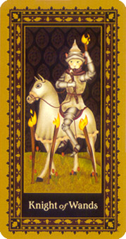 è - Medieval Cat Tarot - Ȩʿ - Knight Of Wands