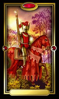 Ѥ - Gilded Tarot - Ȩʿ - Knight Of Wands