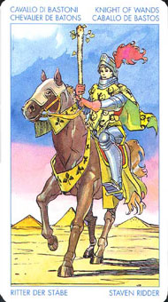 ʥ׳ΰ - Universal Waite Tarot - Ȩʿ - Knight Of Wands