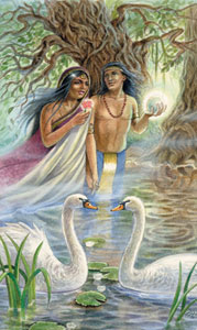 Ԥ - The Animals Divine Tarot -  - The Lovers