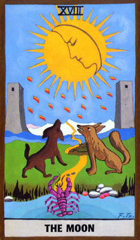 ɫΰ - Golden Rider Tarot -  - The Moon