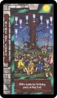 ֮ - Lord of the Rings Tarot - ʥ - Nine Of Cups