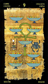  - Egyptian Tarot - ʥ - Nine Of Cups