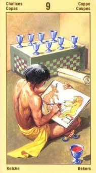 ˹ - Ramses Tarot of Eternity - ʥ - Nine Of Cups