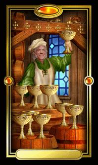 Ѥ - Gilded Tarot - ʥ - Nine Of Cups