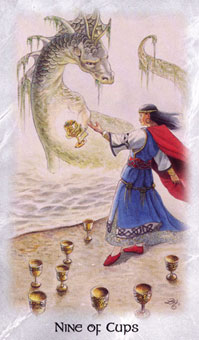  - The Celtic Dragon Tarot - ʥ - Nine Of Cups