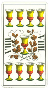 1JJʿ1974 - 1JJ Swiss Tarot 1974 - ʥ - Nine Of Cups