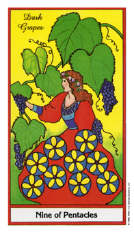 ҩ - Herbal Tarot - ǮҾ - Nine Of Pentacles