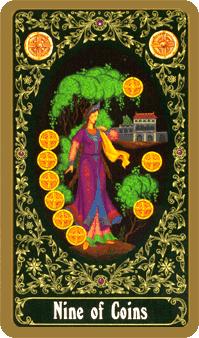  - Russian Tarot - ǮҾ - Nine Of Pentacles