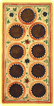 ˹ - Visconti Sforza Tarot - ǮҾ - Nine Of Pentacles